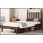Lit plateforme simple en bois avec tête de lit en forme de gourde