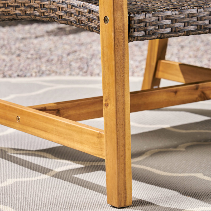 3 Seater With Long-Lasting Seating And Wood Frame Person Seat Stable, Natural/Light Grey