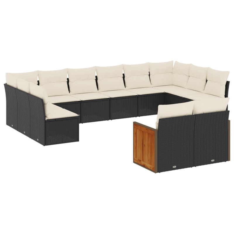 Vidaxl Garden Sofa Set Black