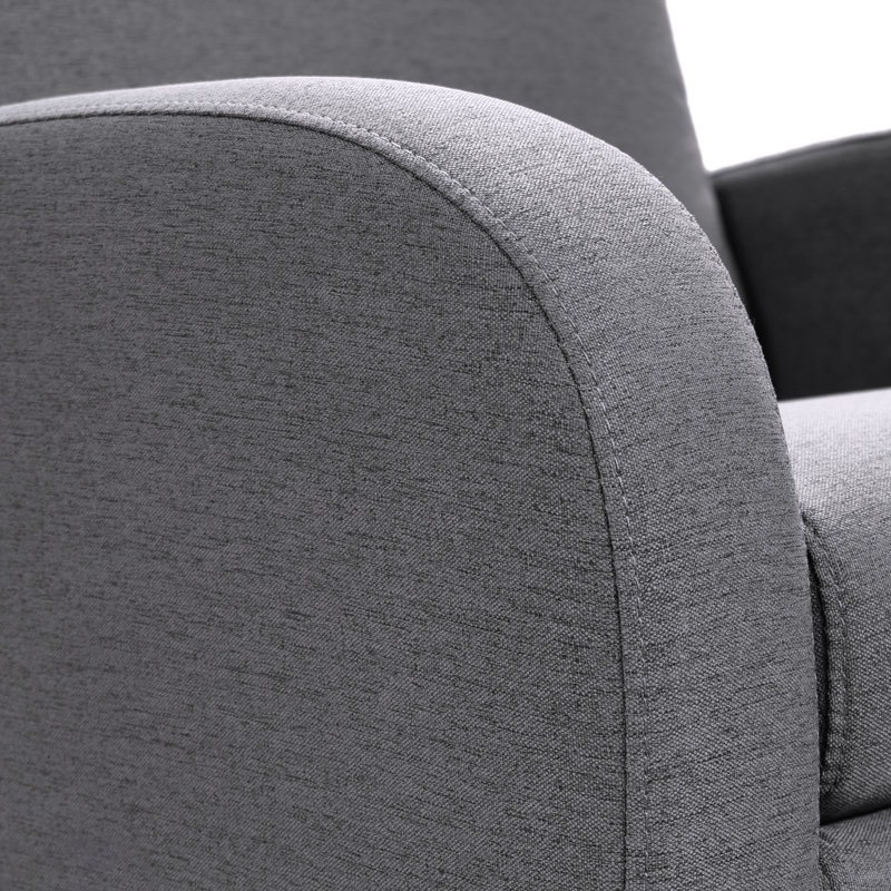 Fauteuil inclinable et pivotant à poignée manuelle, 100% polyester gris fumée