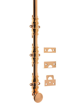 Solid Brass 24" Ornamental Bolt with Round Knob