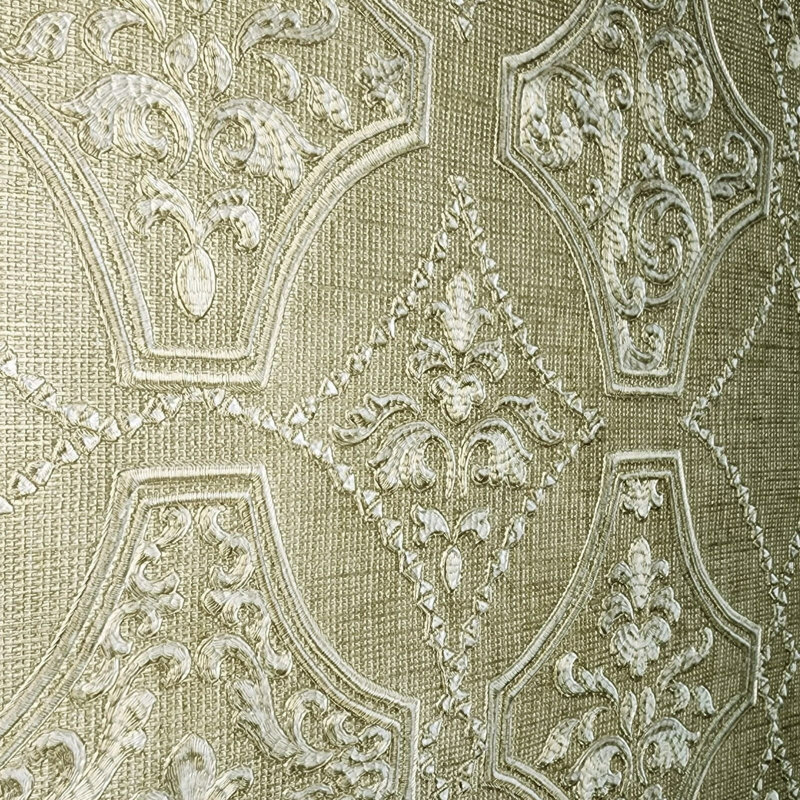 Papier peint imitation damas patiné