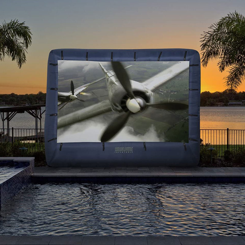 Gemmy Outdoor Portable Projector Screen Projector Screen, 77" H x 123" W