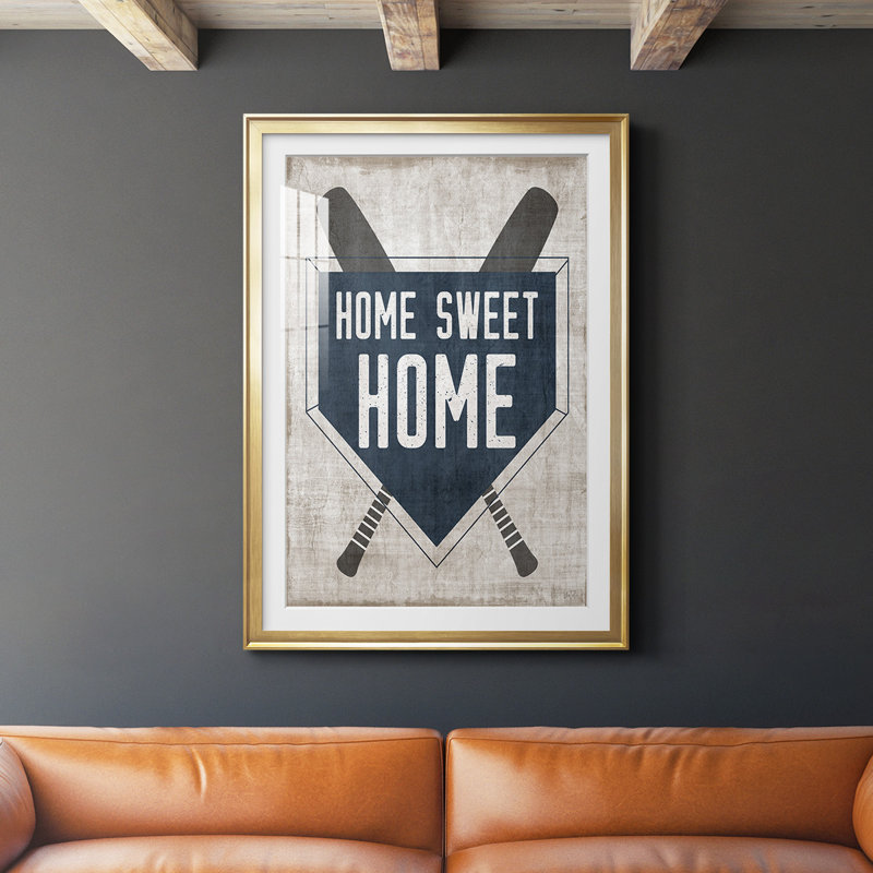Impression encadrée de qualité supérieure Home Sweet Home Base - prête à être suspendue, H 42,5 po x l 30,5 po, Or