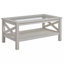 Table basse traditionnelle Espinet avec structure en bois, plateau en verre trempé et tablette de rangement-1424505430