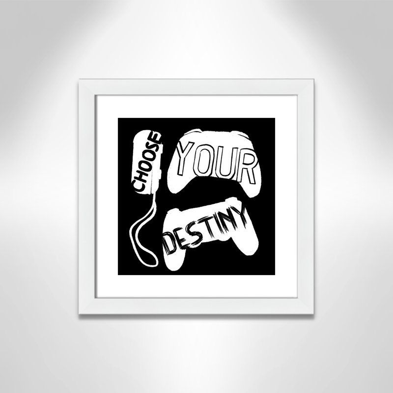 «Choisissez votre destinée», art encadré, H 16 po x l 16 po x P 0,63 po, Cadre blanc