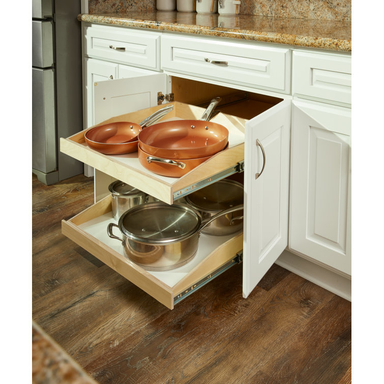 Slide-A-Shelf Made-to-Fit Slide-Out Shelf 6 in. to 36 in. Wide Full-Extension with Soft Close Choice of Wood Front