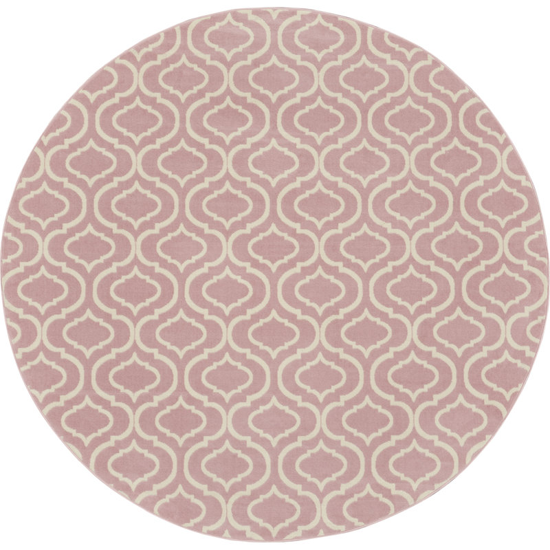 Tapis rose Sheron, Rond 8 pi