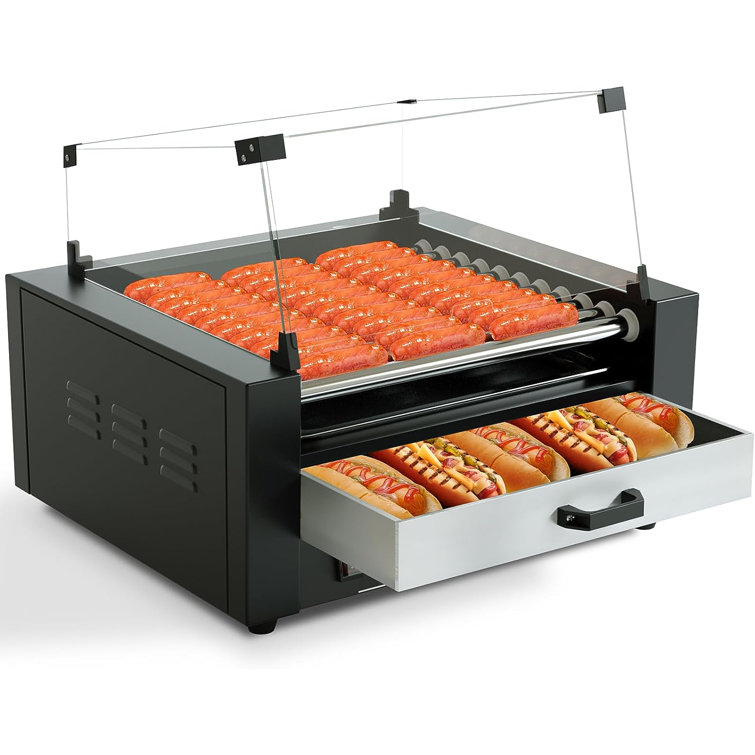 Kcourh 1700W Commercial Electric 30 Hot Dog 11 Roller Grill Cooker