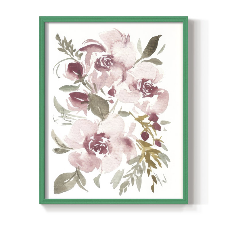«Spring Fling Bouquet IV», reproduction encadrée - bois massif, H 21 po x l 17 po, Vert