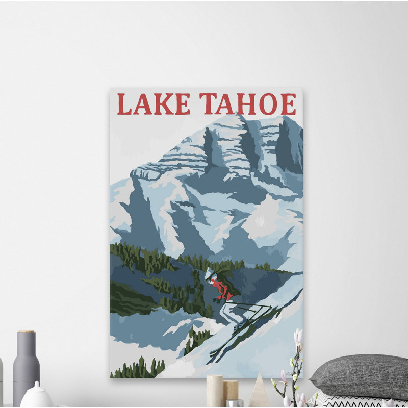 «Lake Tahoe Skiing», impression sur toile tendue, H 24 po x l 16 po x P 1,5 po
