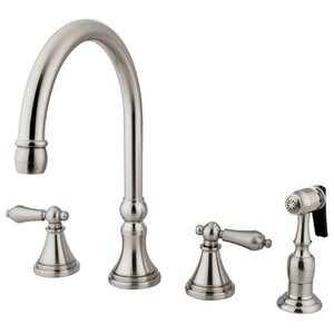 Governor Double Handle Deck Mount Kitchen Faucet with Side Spray