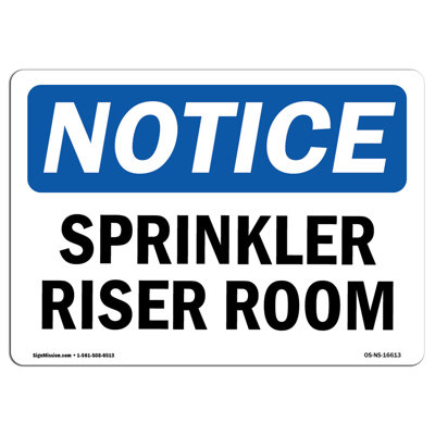 Sprinkler Riser Room Sign