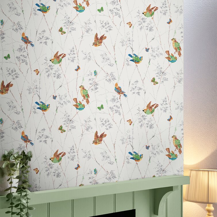 Aviary Black Gold Peel and Stick Wallpaper PSW1310RL by Rifle Paper Co