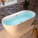 72'' x 35.375'' Freestanding Acrylic Double Ended Bathtub with Wide Rim,  - Available in Glossy White/Black, with 5 Finish Options for Trim