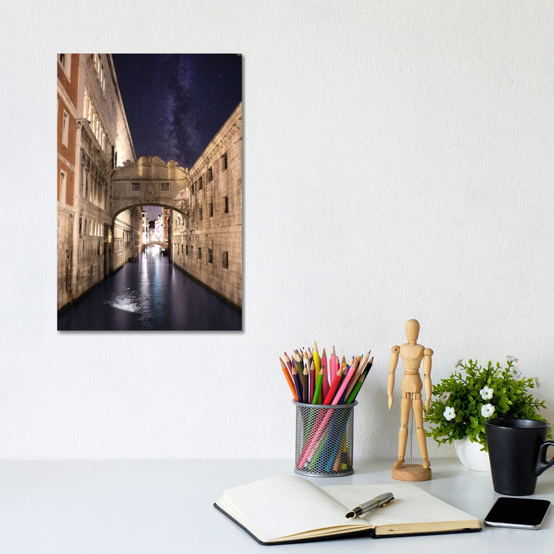 Venice Summer Night, Ponte Dei Sospiri - Wrapped Canvas Photograph