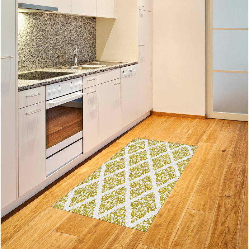 Damask High Density Long Fiber Poly Threads Decorative Area Rug Carpet, Rectangle 2'7" x 5'