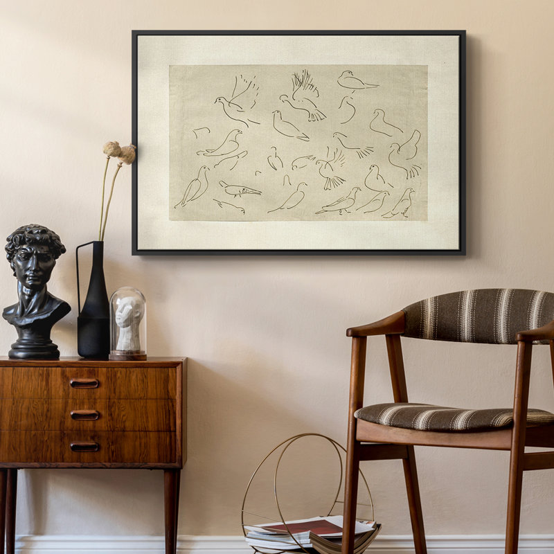 Toile tendue avec châssis rétro LIX, 25" H x 37" W x 2" D, Black Floater Framed Canvas