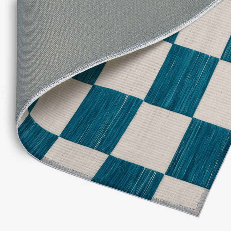 Tapis d'intérieur et d'extérieur à carreaux beige, Rectangle 4pi x 6 pi