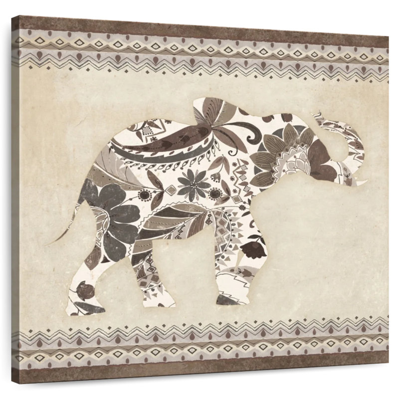 Brampt Neutral Boho Elephant, 30" H x 30" W
