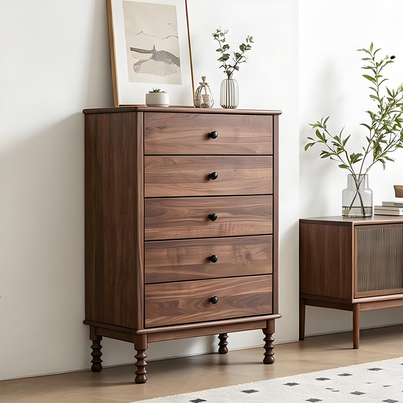 Buffet décoratif brun en bois massif