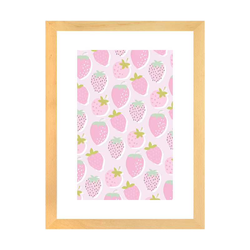 «Fruit Fizz VI» par Angela Nikeas - impression d'art graphique, Toile avec cadre en bois beige, Blanc