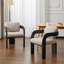 Ensemble de 2 chaises de salle à manger avec structure en bois massif à dossier coussiné-1989141270-1989141265