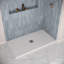 Receveur de douche d'angle Streamline GSRB-667-659 de 152,4 cm x 81,3 cm en surface solide blanc mat avec bonde centrale