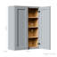 Porte d'armoire murale en bois massif gris foncé et étagère pour le rangement dans la cuisine, le rangement dans la salle de bain, la buanderie et les tablettes réglables prêtes à assembler