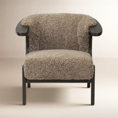Delacour Fabian Shearling Solid Wood Armchair