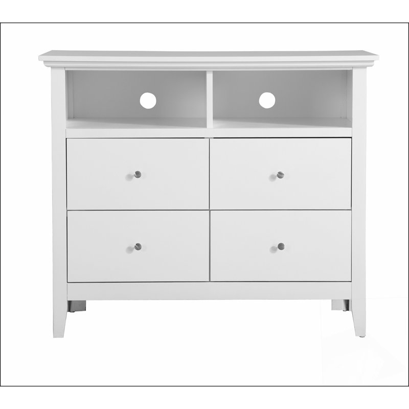 Commode multimédia Hammond G5404-TV, support stable, conception multifonctionnelle, Blanc