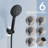 Shower Head, 10 Inch High Pressure Rainfall Shower Head/Handheld Shower Combo With 11 Inch Extension Arm, 6 Settings Adjustable Anti-Leak Shower Head With Holder/Hose, Height/Angle Adjustable-118534759