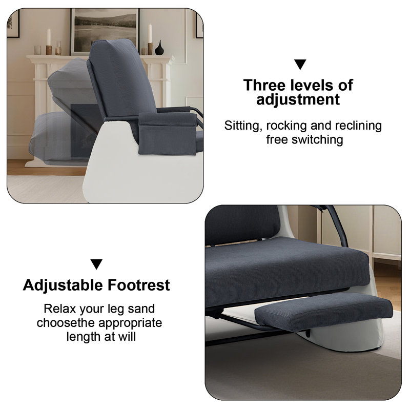 70cm Wide Ergonomic Recliner, Grey