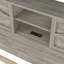 Grand lit en bois de style rustique avec tête de lit à double porte coulissante et point de charge, finition gris antique, support en lattes de bois, plateforme grand lit sans sommier, gris, base, nécessaire-1473200958-1473200951
