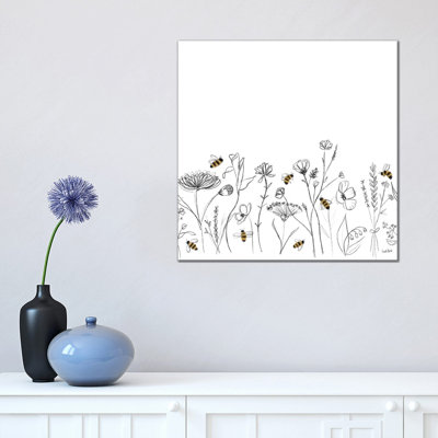 Bees And Botanicals Pattern IX by Leah York - Painting on Canvas