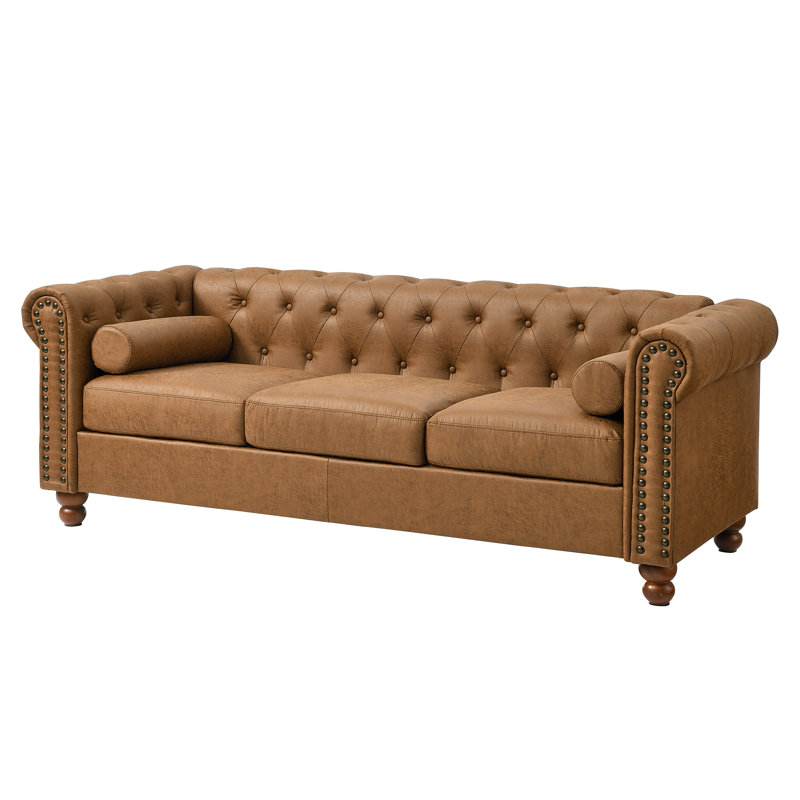 Jhosep 80" Faux Leather Sofa, 30" H x 80" W x 28" D 
