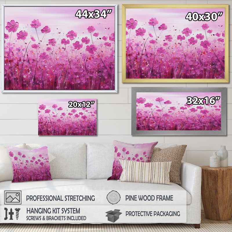 Murmures de fleurs sauvages - impression, H 12 po x l 20 po x P 1,5 po, Cadre flottant blanc