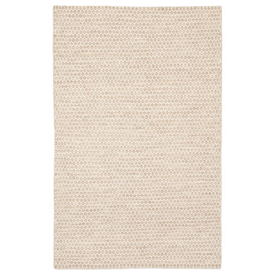 Midford Beige Hand-Woven Geometric Wool Rug