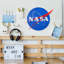 Enseigne murale en métal embossée à motif logo de la NASA - 19 po x 14,5 po