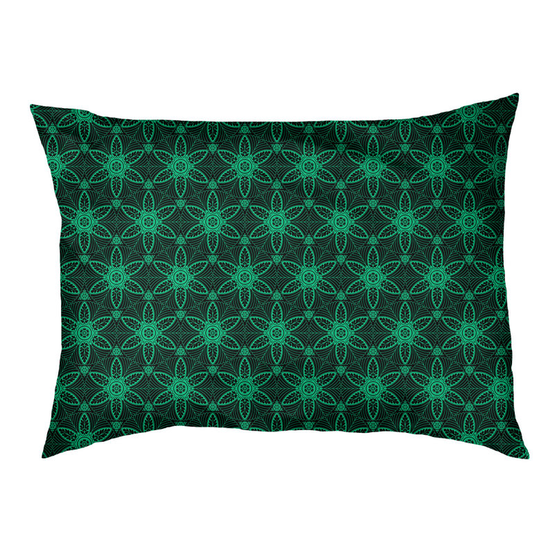 Oreiller Byrge, Noir / Vert, Grand (l 42,5 po x P 32,5 po x H 14 po)