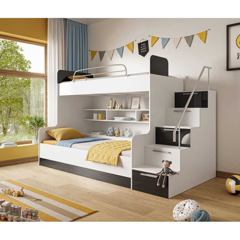 Frausto Platform Bunk Bed, Black