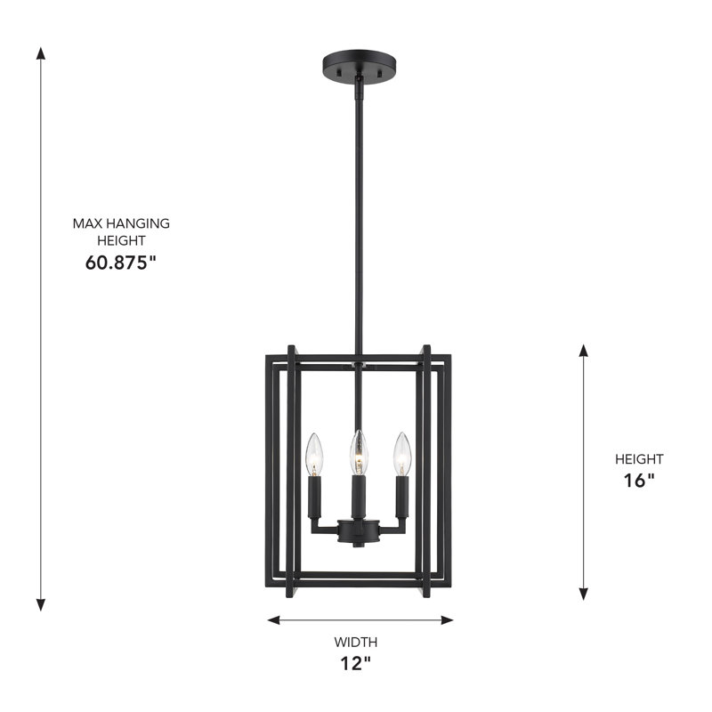Isiah 4 - Light Lantern Pendant, Matte Black