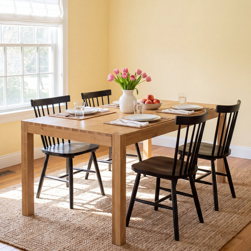 Kenzie Solid Wood Dining Table, Dry Wash Poplar, 30" H x 96" L x 42" W