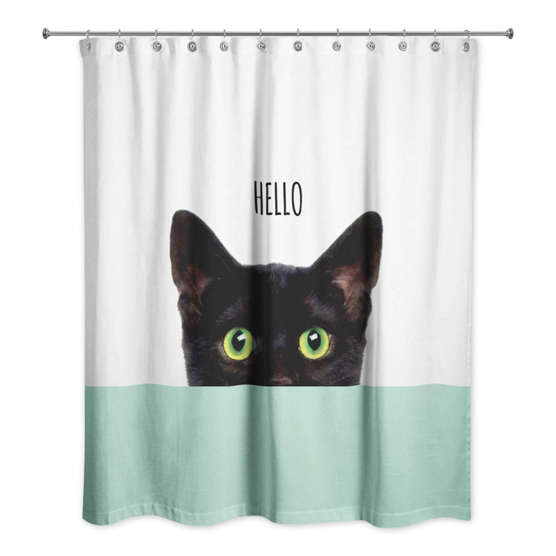 Rideau de douche simple Cats Collection, Menthe