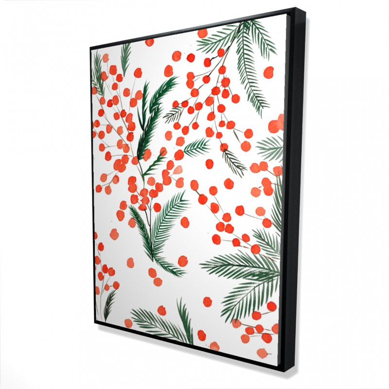 Mistletoe Leaf Pattern Print On Canvas