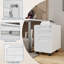 3-Drawer Metal File Cabinet with Lock, Mobile Filing Storage for Home Office, White-129388190