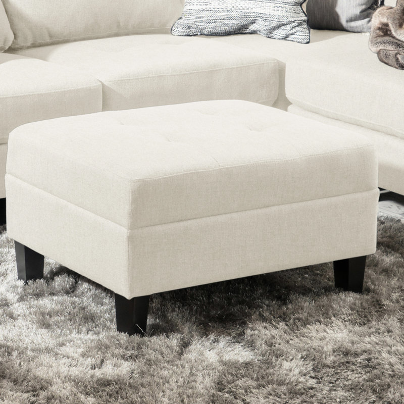 Pour le repose-pieds et les sièges supplémentaires, structure en bois de bouleau, tissu de qualité, 22,76 po x 27,58 po, 18,98 po. Élégant avec pieds de coussin confortables, P l 18,98 po