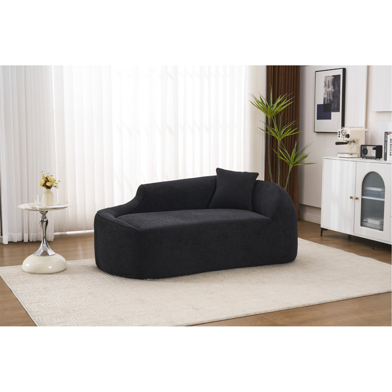 Chaise longue longue Compression Curved, Chenille noir