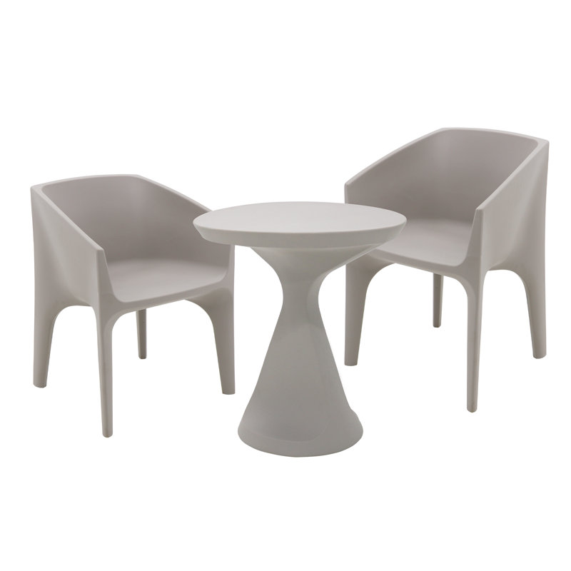 Tramontina Paco 3 Pcs. Polyethylene Lounge Set, Grey