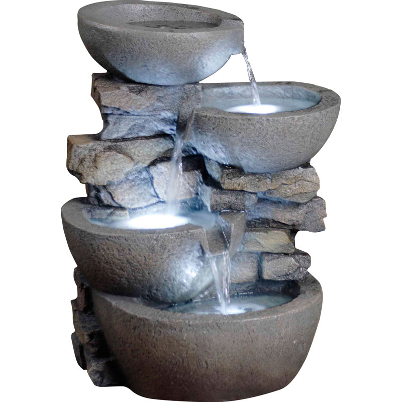 Jomtien Weather Resistant Cascade Fountain with Light